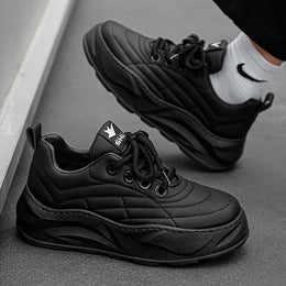 Męskie Sneakersy Biegowe z Grubą Podeszwą, Gumową Podeszwą Zewnętrzną i Okrągłym Noskiem