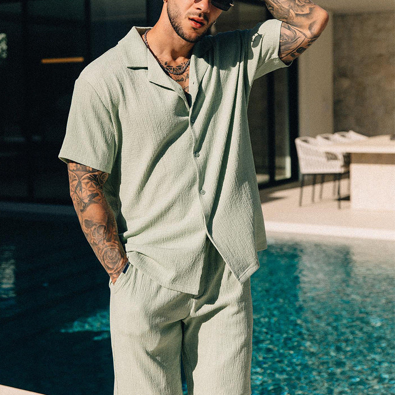 Męski Dwuczęściowy Zestaw Letni: Koszulka T-Shirt W Print I Szorty W Stylu Streetwear