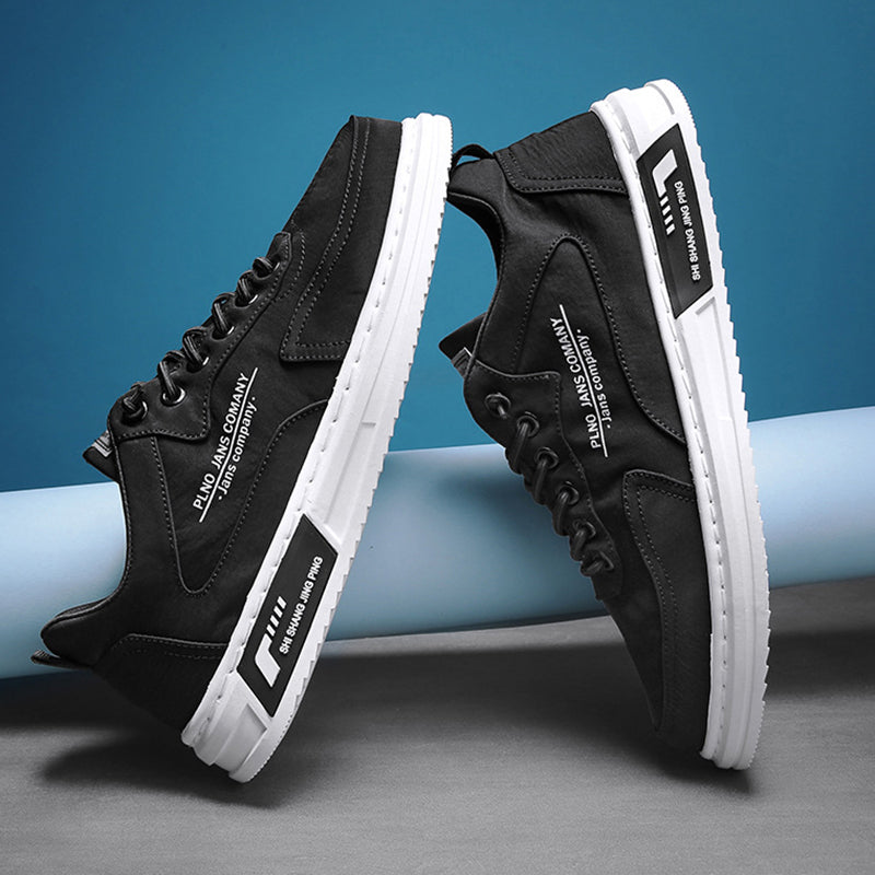 Męskie Letnie Sneakersy z Cholewką Canvas i Gumową Podeszwą Platformową