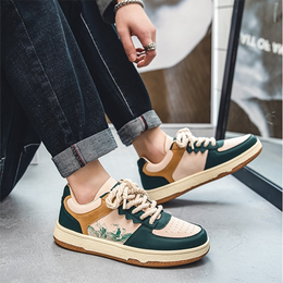 Męskie Sneakersy Sznurowane z Grubą Gumową Podeszwą i Okrągłym Noskiem