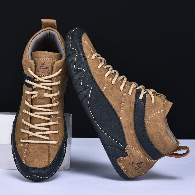 Męskie Sneakersy Falowana Podeszwa Kontrastowe Panele