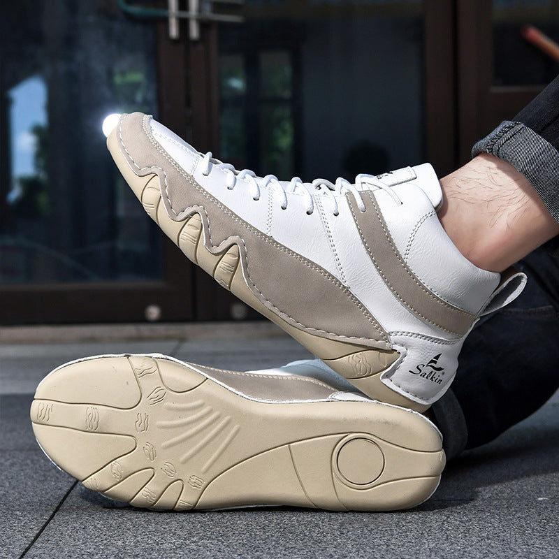 Męskie Sneakersy Falowana Podeszwa Kontrastowe Panele