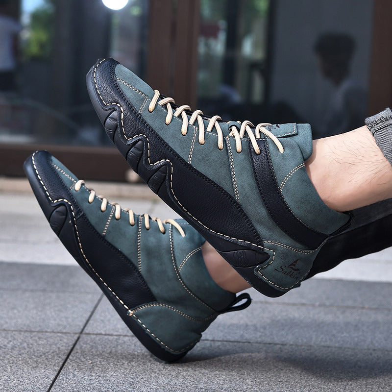 Męskie Sneakersy Falowana Podeszwa Kontrastowe Panele