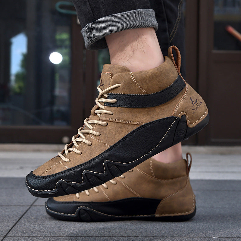 Męskie Sneakersy Falowana Podeszwa Kontrastowe Panele