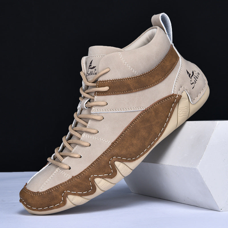 Męskie Sneakersy Falowana Podeszwa Kontrastowe Panele