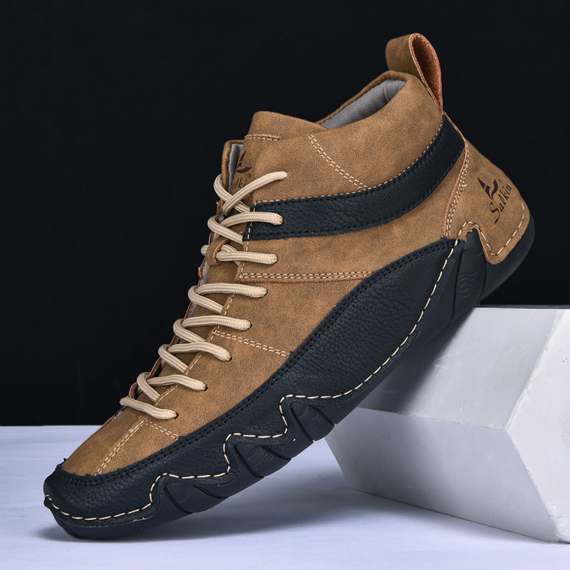 Męskie Sneakersy Falowana Podeszwa Kontrastowe Panele