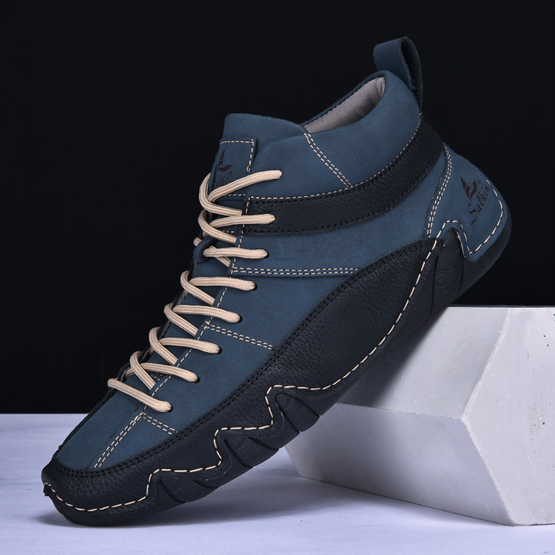 Męskie Sneakersy Falowana Podeszwa Kontrastowe Panele