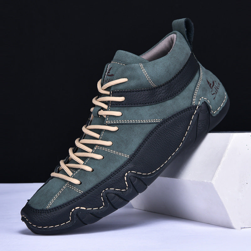 Męskie Sneakersy Falowana Podeszwa Kontrastowe Panele