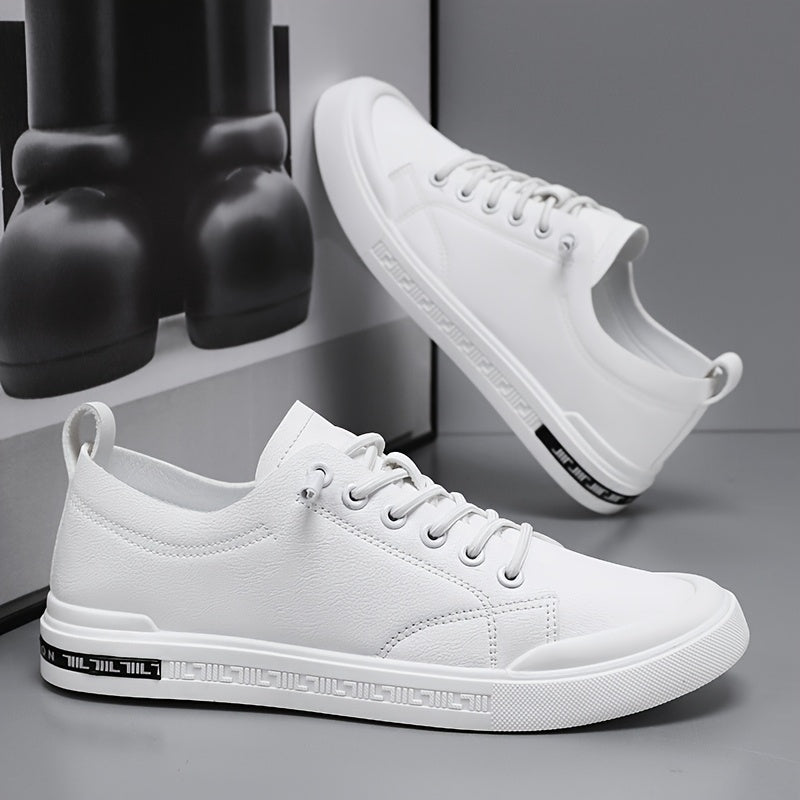 Męskie Sneakersy Sznurowane z Gładką Cholewką i Wkładką Amortyzującą
