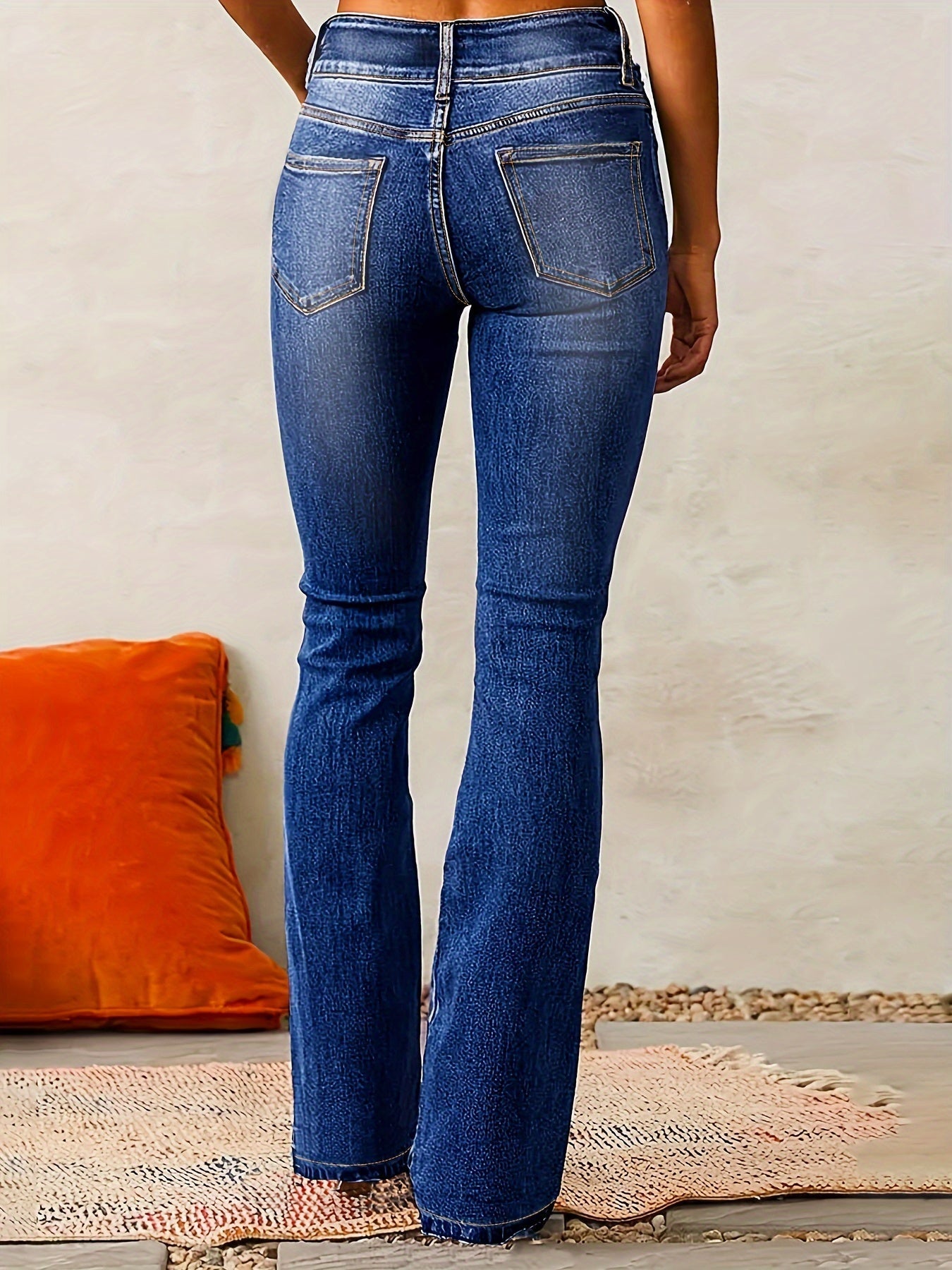 Damskie Jeansy Skinny z Wysokim Stanem i Detalami na Zamkach