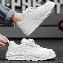 Męskie Sneakersy Biegowe z Grubą Podeszwą, Gumową Podeszwą Zewnętrzną i Okrągłym Noskiem