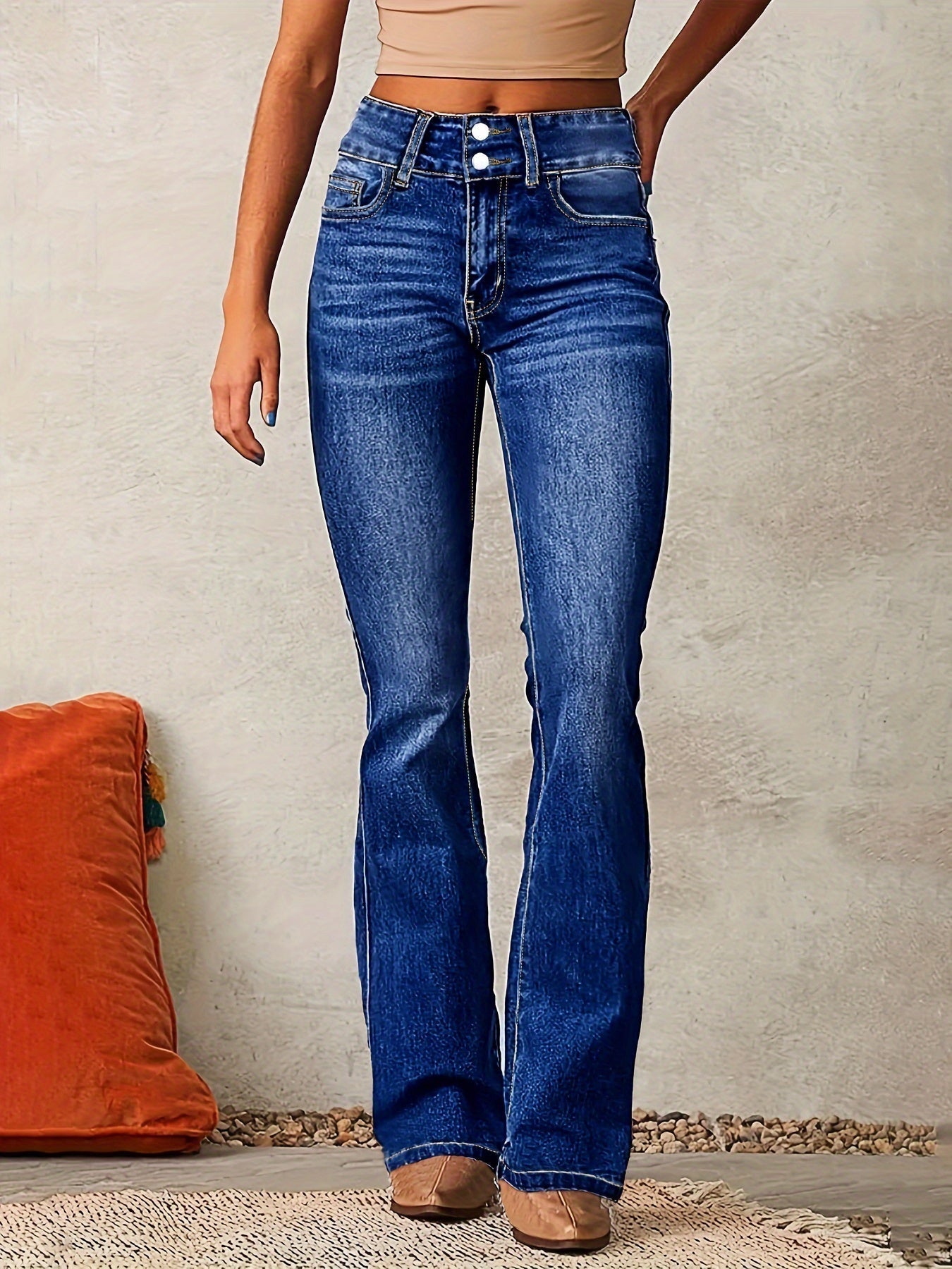 Damskie Jeansy Skinny z Wysokim Stanem i Detalami na Zamkach