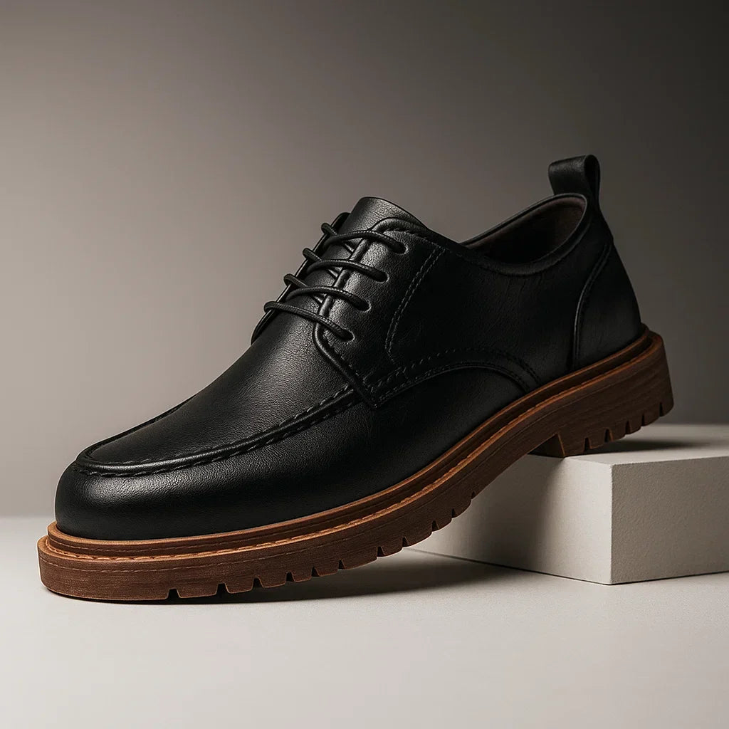 Męskie Buty Typu Derby Ze Sznurowaniem, Ze Skóry Ekologicznej, Z Amortyzowaną Wkładką