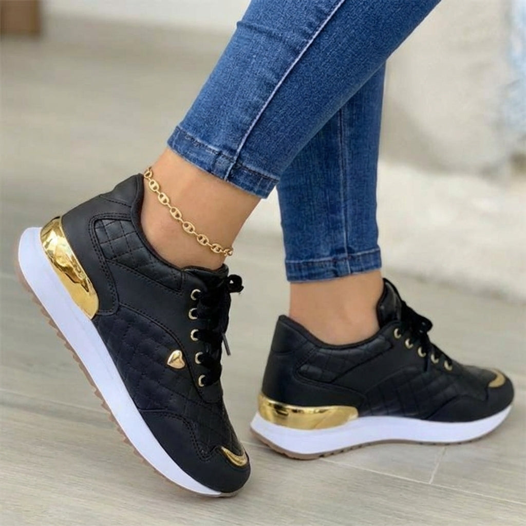 Damskie Lekkie Sneakersy Z Oddychającą Cholewką I Grubą Podeszwą