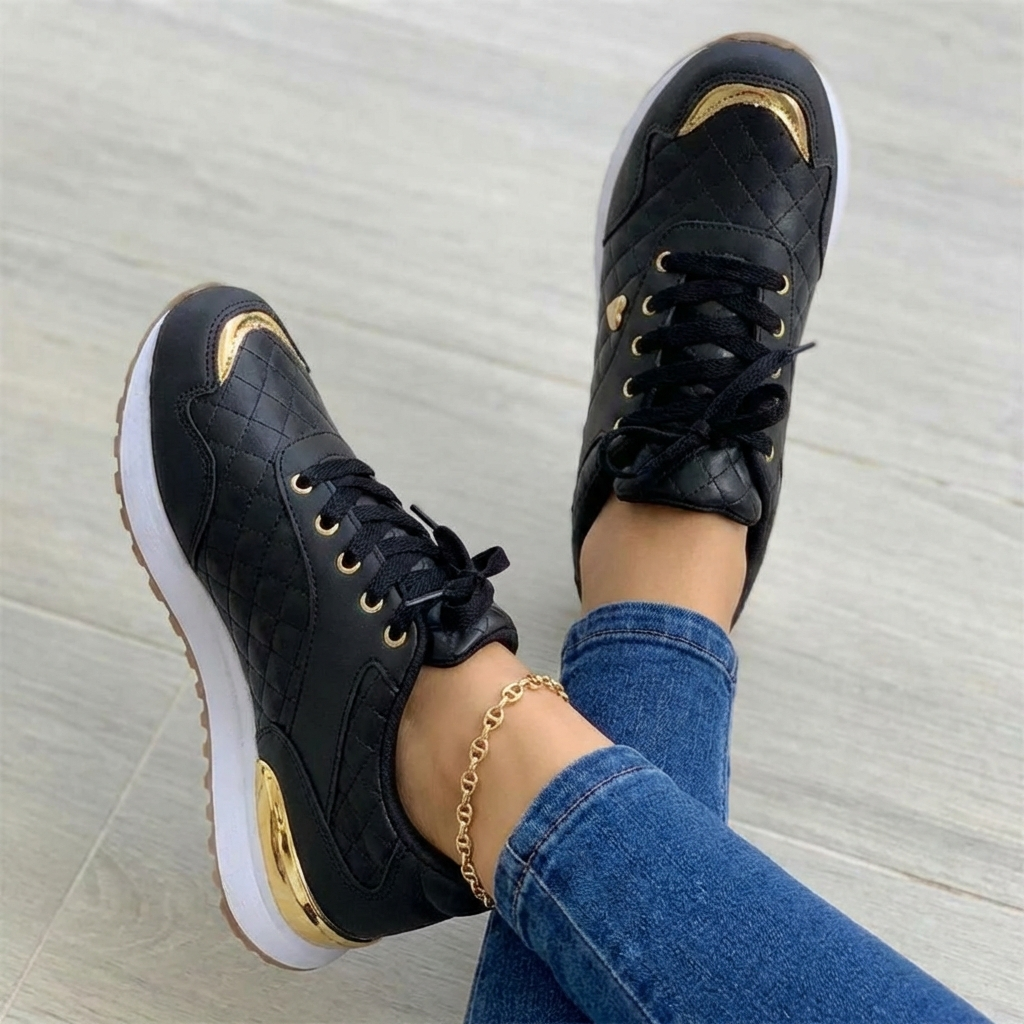 Damskie Lekkie Sneakersy Z Oddychającą Cholewką I Grubą Podeszwą