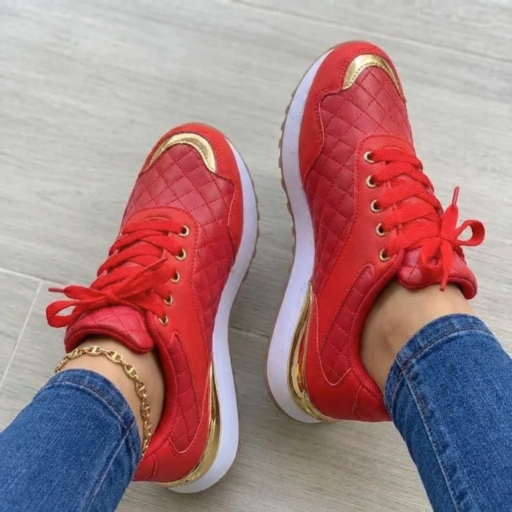 Damskie Lekkie Sneakersy Z Oddychającą Cholewką I Grubą Podeszwą