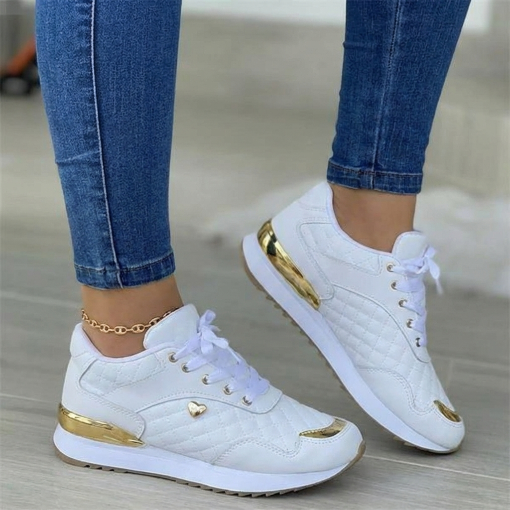 Damskie Lekkie Sneakersy Z Oddychającą Cholewką I Grubą Podeszwą