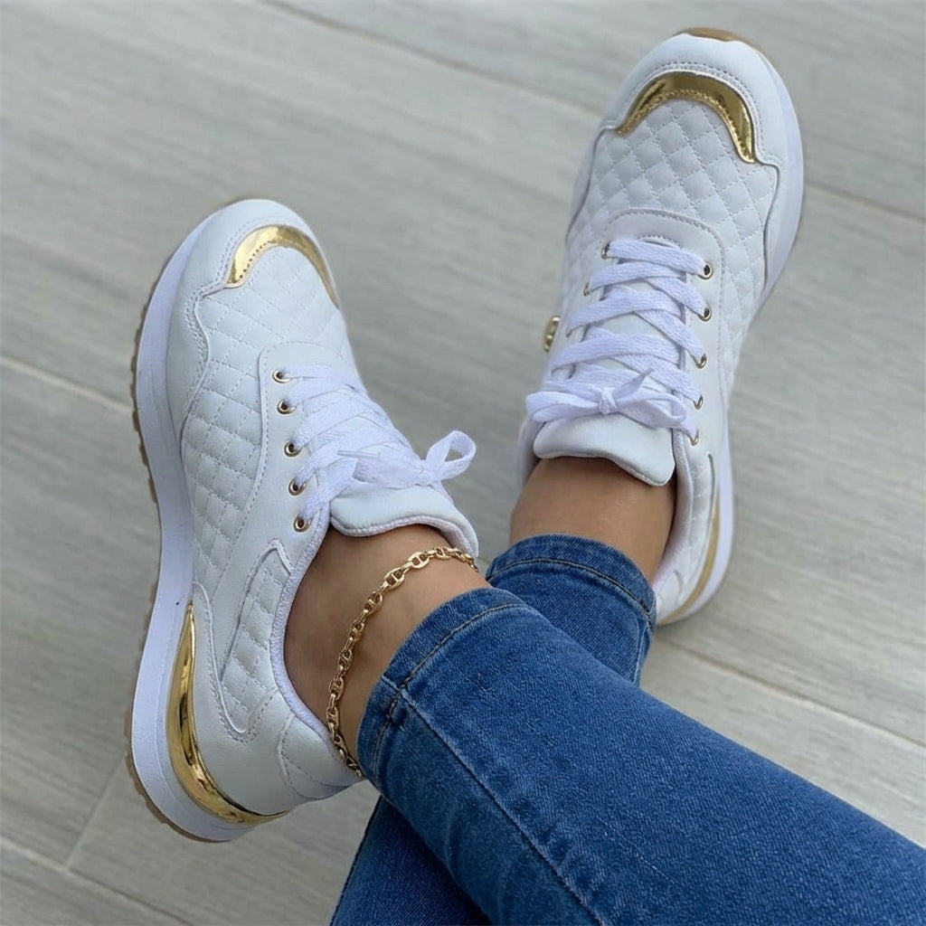 Damskie Lekkie Sneakersy Z Oddychającą Cholewką I Grubą Podeszwą
