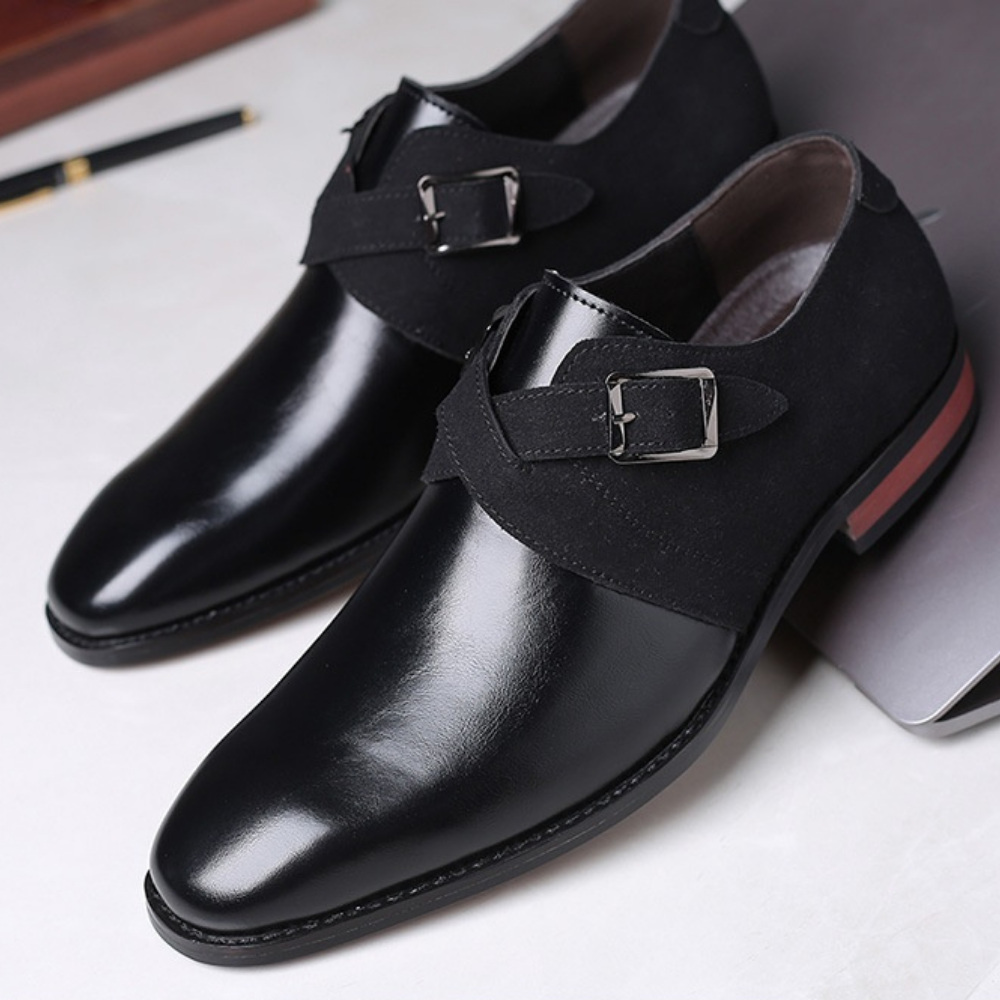 Męskie Buty Typu Derby, Wsuwane, Z Klamrą, Amortyzującą Wkładką, Gumową Podeszwą Zewnętrzną