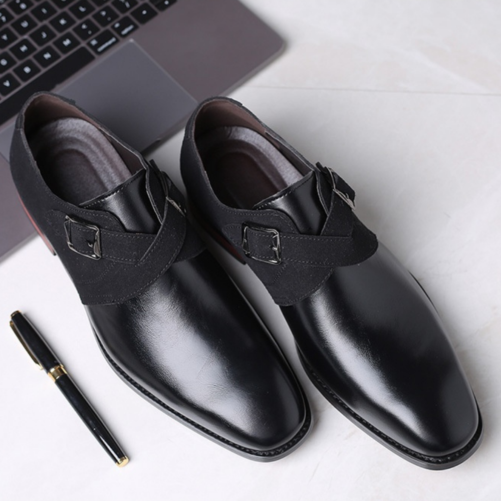 Męskie Buty Typu Derby, Wsuwane, Z Klamrą, Amortyzującą Wkładką, Gumową Podeszwą Zewnętrzną