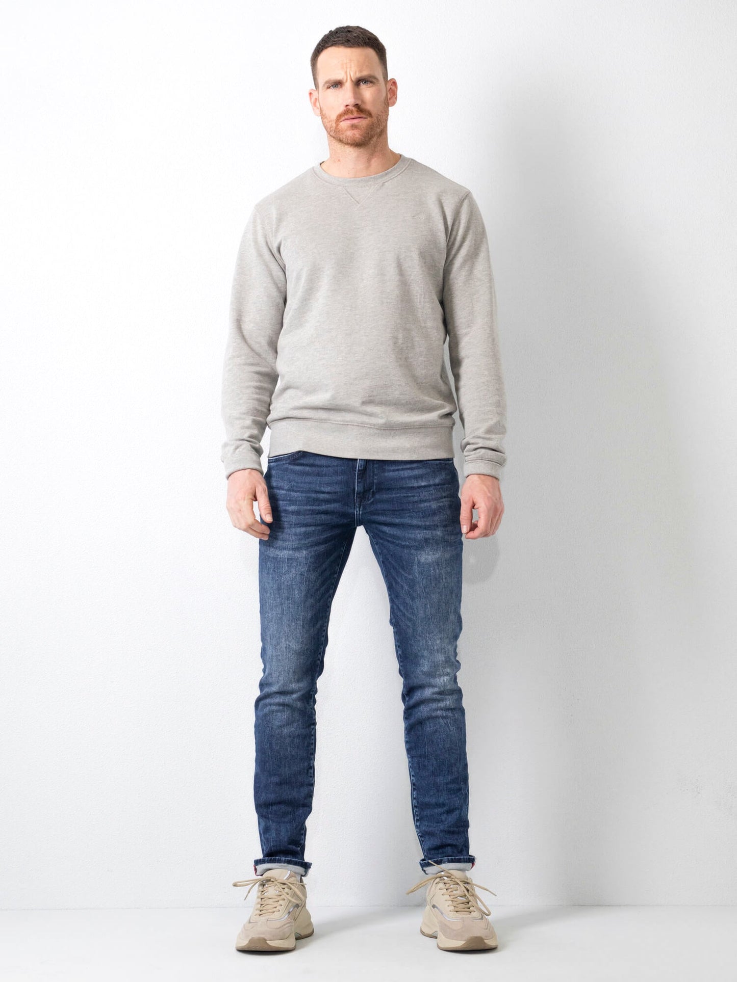 Męskie Jeansy Slim Fit z Klasycznym Układem Pięciu Kieszeni