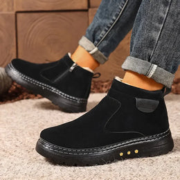 Męskie Buty Zimowe Z Podszewką Z Polaru, Amortyzowana Podeszwa, Antypoślizgowe