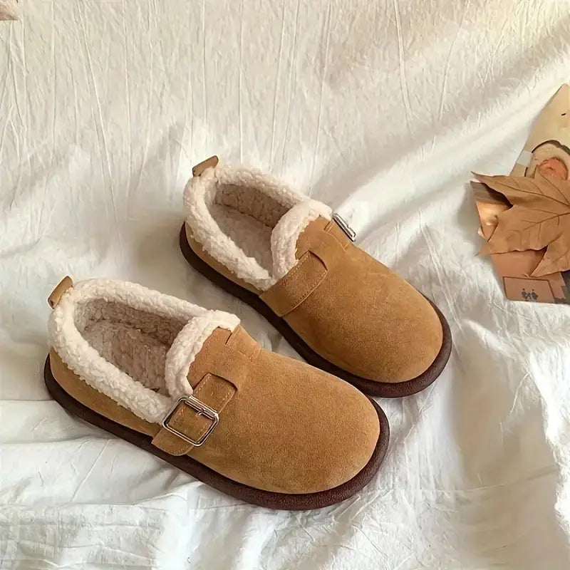 Damskie Zimowe Buty Wsuwane z Pluszową Wyściółką i Wsparciem