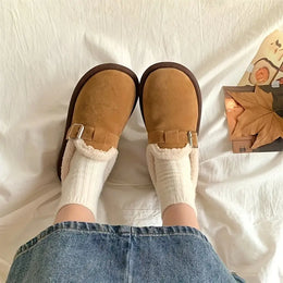 Damskie Zimowe Buty Wsuwane z Pluszową Wyściółką i Wsparciem
