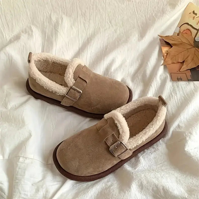 Damskie Zimowe Buty Wsuwane z Pluszową Wyściółką i Wsparciem