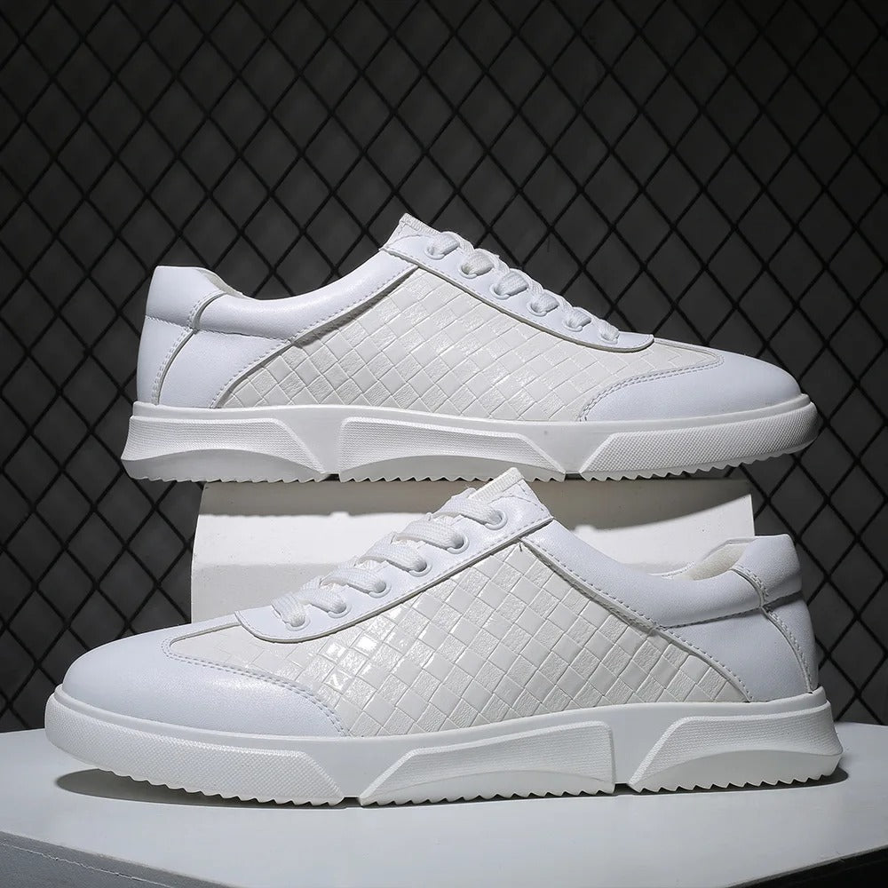 Męskie Sneakersy Wsuwane Wzór Kratki Amortyzowana Wkładka
