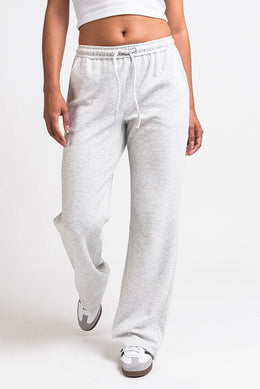 Damskie Spodnie Loungewear o Średnim Stanie, Prosta Nogawka, Elastyczny Pas z Wiązaniem