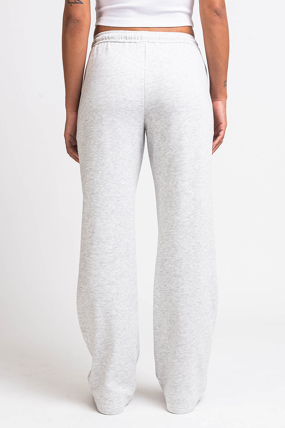 Damskie Spodnie Loungewear o Średnim Stanie, Prosta Nogawka, Elastyczny Pas z Wiązaniem
