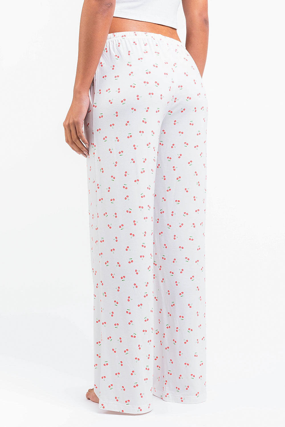 Damskie Spodnie Loungewear o Średnim Stanie, Szeroka Prosta Nogawka, Wiązanie w Pasie