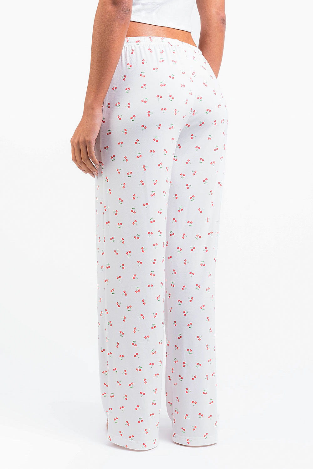 Damskie Spodnie Loungewear o Średnim Stanie, Szeroka Prosta Nogawka, Wiązanie w Pasie