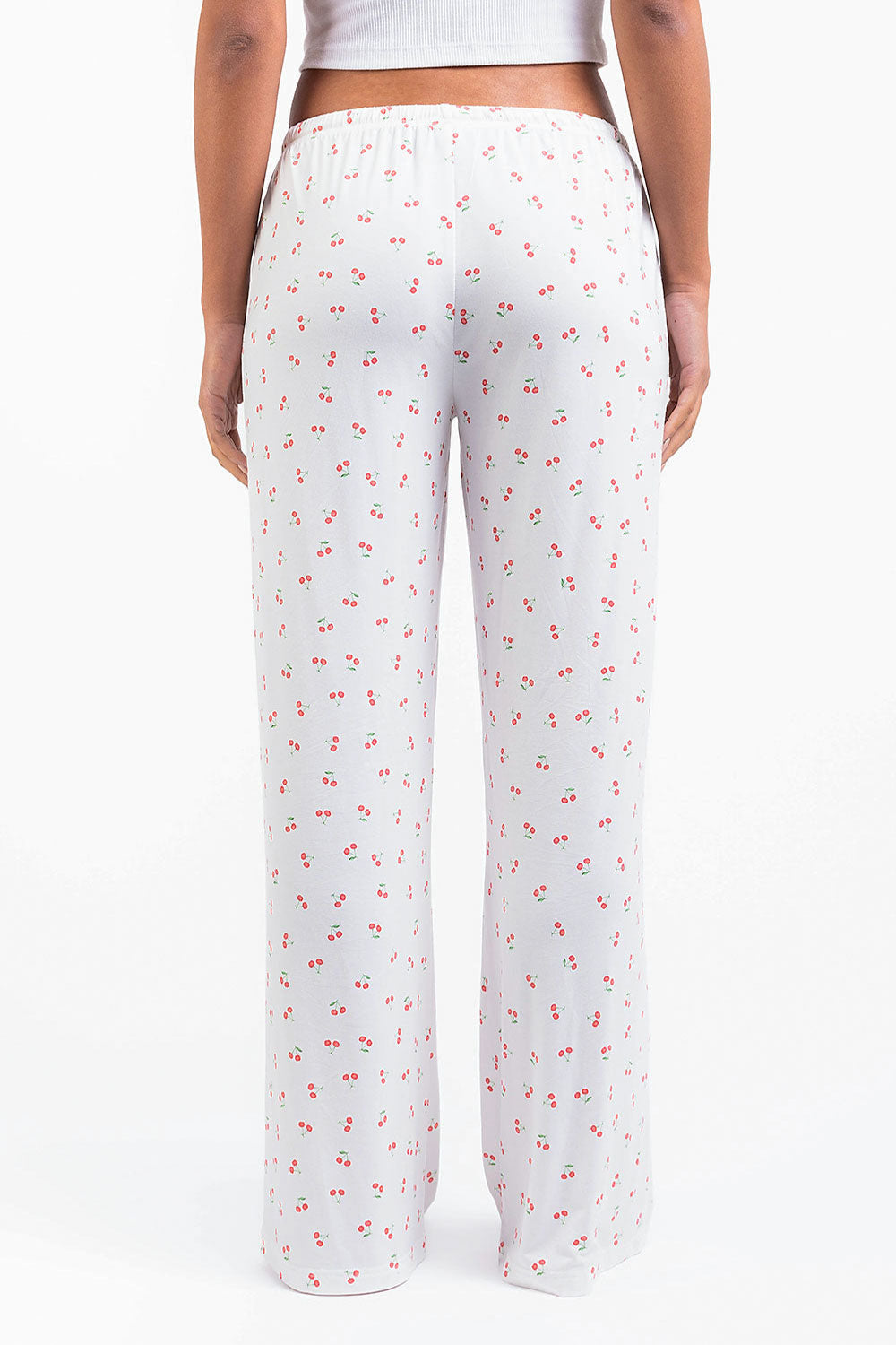 Damskie Spodnie Loungewear o Średnim Stanie, Szeroka Prosta Nogawka, Wiązanie w Pasie