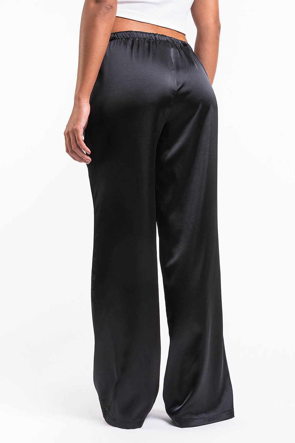 Damskie Spodnie Loungewear z Niskim Stanem, Prostą Nogawką i Elastycznym Pasem z Wiązaniem