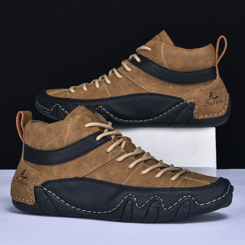 Męskie Sneakersy Falowana Podeszwa Kontrastowe Panele