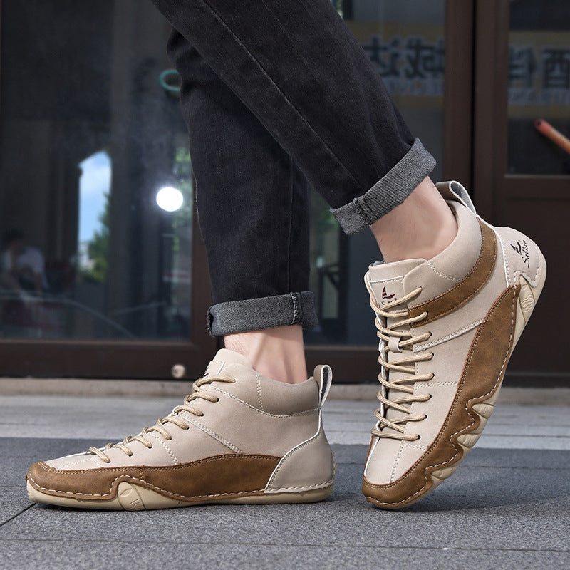 Męskie Sneakersy Falowana Podeszwa Kontrastowe Panele