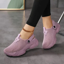 Damskie Letnie Tenisowki Z Siateczki, Regulowane, Oddychajace, Lekkie Buty Do Chodzenia