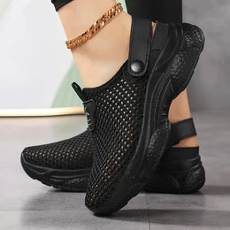 Damskie Letnie Tenisowki Z Siateczki, Regulowane, Oddychajace, Lekkie Buty Do Chodzenia