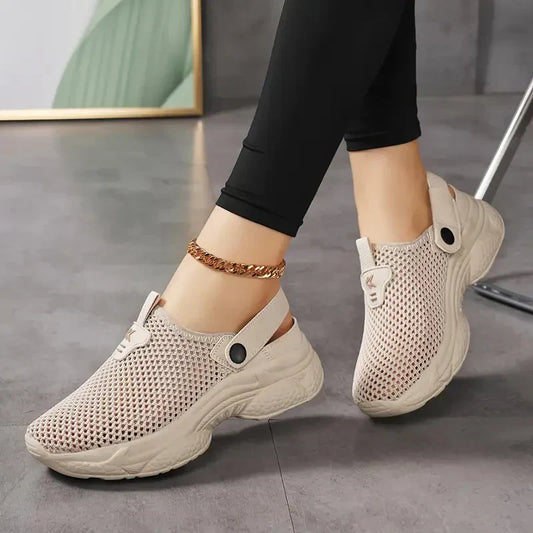 Damskie Letnie Tenisowki Z Siateczki, Regulowane, Oddychajace, Lekkie Buty Do Chodzenia