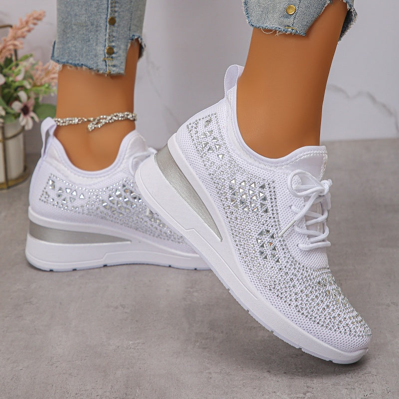 Damskie Sneakersy z Wsparciem Łuku Stopy i Ozdobami z Cyrkonii