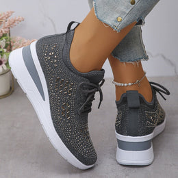 Damskie Sneakersy z Wsparciem Łuku Stopy i Ozdobami z Cyrkonii