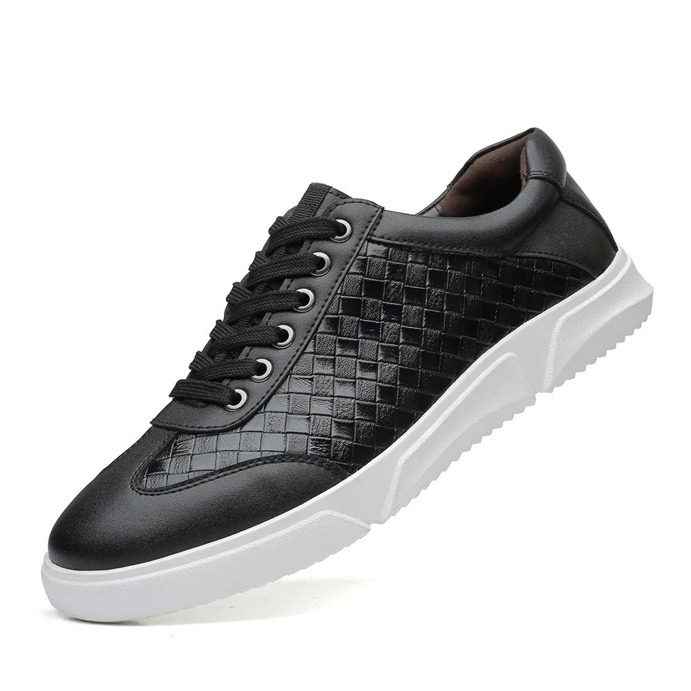 Męskie Sneakersy Wsuwane Wzór Kratki Amortyzowana Wkładka