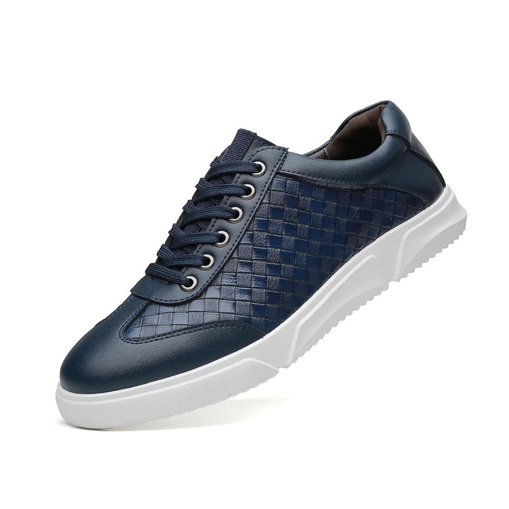 Męskie Sneakersy Wsuwane Wzór Kratki Amortyzowana Wkładka