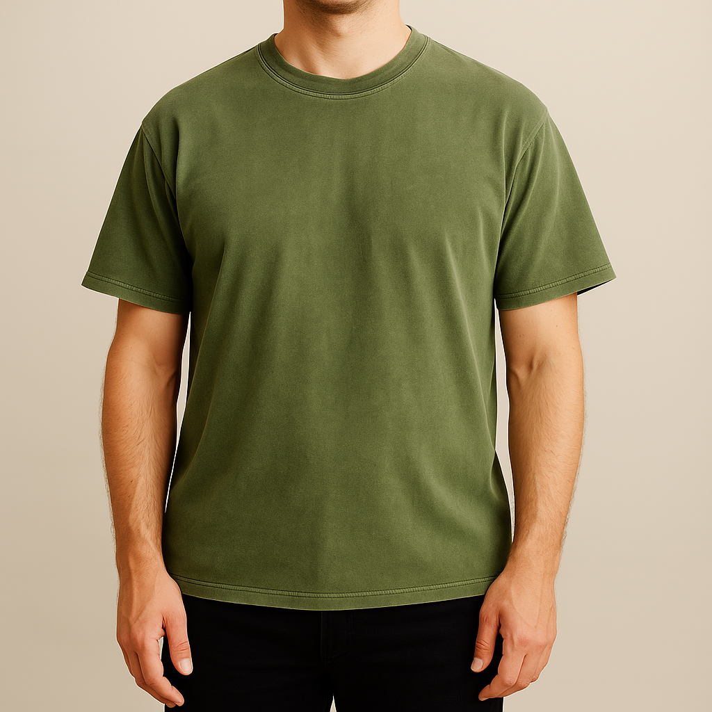 Meska Koszulka T-Shirt O Prostym Kroju Z Wykonczeniem W Stylu Vintage