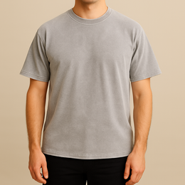 Meska Koszulka T-Shirt O Prostym Kroju Z Wykonczeniem W Stylu Vintage