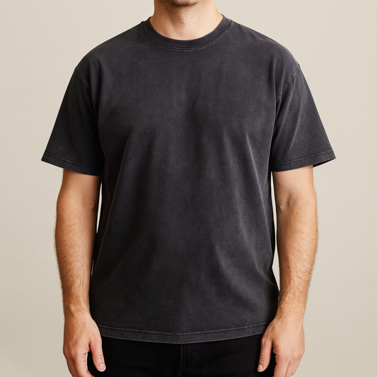 Meska Koszulka T-Shirt O Prostym Kroju Z Wykonczeniem W Stylu Vintage