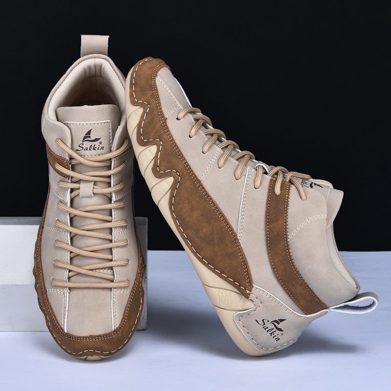 Męskie Sneakersy Falowana Podeszwa Kontrastowe Panele