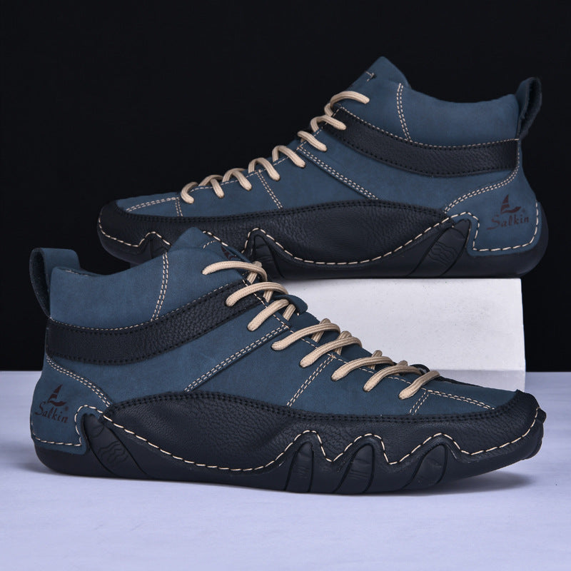 Męskie Sneakersy Falowana Podeszwa Kontrastowe Panele
